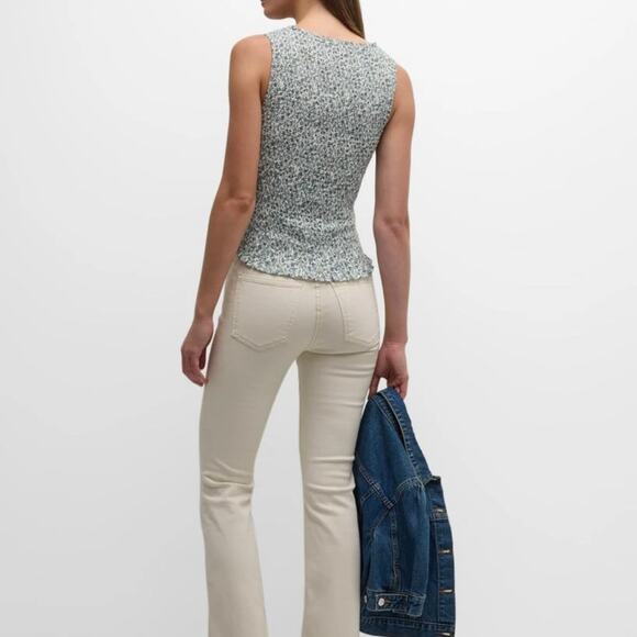 Veronica Beard Needham Floral Smocked Tank Top Large - Picture 2 of 10